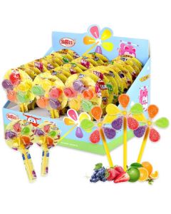 Golden Valley Mini Windmill VC Lollipop Mixed Fruit Juice Flavor 30pcs Children's Snack Wedding Candy Bulk Candy