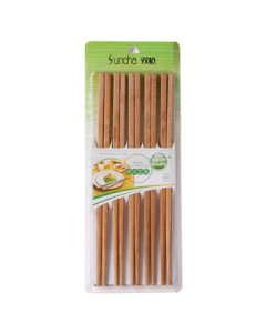 Suncha Natural Bamboo Chopsticks, Unpainted and Unwaxed Original Bamboo Home Dining Chopsticks Set, Pack of 10 Pairs