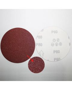 ZeHui Flocking Sandpaper, 100-Piece Dry Sanding Sheets with Self-Adhesive Discs, 5/6/7 Inch Dry Red Sandpaper for Woodworking and Polishing (5-Inch Holeless 800 Grit, 100 Pieces)