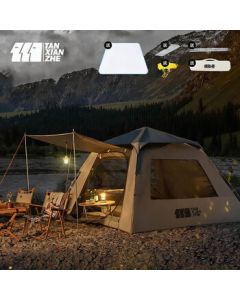 TANXIANZHE Explorer Tent 4-5 Person Outdoor Automatic Portable Camping Park Picnic Black Coating Sunproof Tent