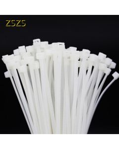ZSZS Self-Locking Nylon Cable Ties Plastic Self-Locking Strapping Bands 5*400 (Width 4.8mm) White 250pcs/Pack