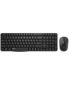 Rapoo X1800S Wireless Keyboard and Mouse Combo, Spill-Resistant Office Keyboard and Mouse Set, Black