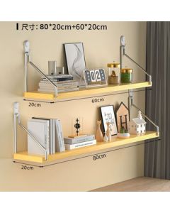 Huidu Wall Shelf Floating Shelf Wooden Wall Mounted Bookshelf No Drilling Required Creative Living Room Single Layer Shelf