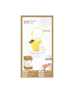 Crochet mango pendant with making tools