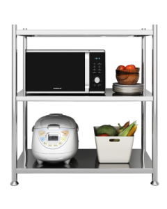 Wenna Kitchen Floor Stand, Thickened Stainless Steel Storage Shelf Microwave Oven Rack Baking Oven Shelf B3608
