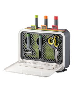 morphy richards Knife, Chopstick & Cutting Board Disinfector MR1002 White - Detachable Cleaning Tool, UV Sterilization & Drying Rack with 3 Boards & 6 Knives, All-in-One Storage, 130W