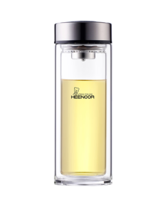 Xinuo Double-Wall Glass Cup for Men, Tea Infuser Tumbler, Car Cup with High-End Gift Box for Mid-Autumn Festival XN-9302 345mL