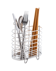 Maxcook Chopstick Holder and Stand, Stainless Steel No-Drill Chopstick Container with Drainage Rack and Two Compartments MCWA205