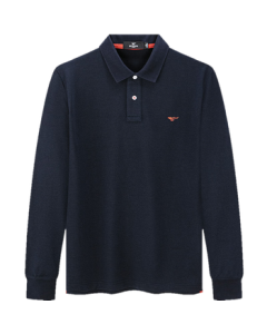 Septwolves Men's Long-Sleeve T-Shirt, Antibacterial, Temperature-Regulating, Easy-Care, Business Casual, Collared, Colorfast, Comfortable, Skin-Friendly, Breathable Polo Shirt