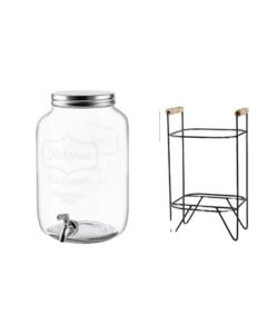 Cloud Frost Glass Beverage Dispenser with Tap for Cocktails, Dessert Bars, Lemonade, Juice, Enzyme Drinks, and Beer Container – 5L Juice Dispenser + ABS Tap (2-Pack)