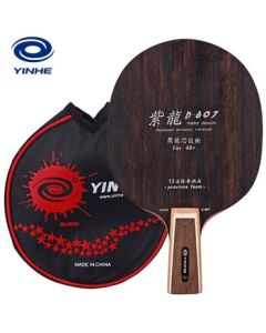 Galaxy Table Tennis Blade Ping Pong Paddle Penhold Purple Dragon D-607 7-Ply All Wood with Black Sandalwood & Case