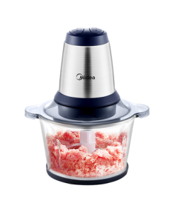 Midea Electric Meat Grinder for Home Use, Multi-functional Food Processor, Stainless Steel Chopper for Meat, Dumpling Filling, Garlic, and Baby Food, Model LZ25Easy225, Approx. 2L Capacity
