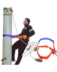 Qilu Anran Dual-Control High-Altitude Work Safety Harness, Pole Strap, Electrician Belt, Safety Belt, New National Standard + Secondary Safety Rope, One Size Fits All