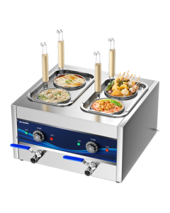 BIYE Commercial Desktop Noodle Cooking Stove Electric Noodle Cooker Hot Pot for Noodles, Rice Noodles, Spicy Soup, Pho, Oden, Wonton, Dumplings 4-Hole Noodle Cooking Pot JPX-D4ZM