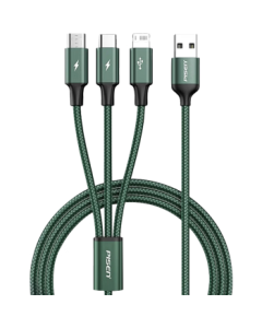 PISEN 3-in-1 Data Cable Type-C for Android & iPhone, Multi-Function Car Fast Charger Compatible with iPhone 17/16/15/14, Xiaomi, OPPO, Huawei P80/70