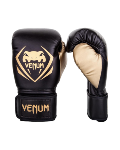 VENUM Venom Competitor Boxing Gloves - Black Gold 10OZ for Punching Bag, Muay Thai, Sanda, and Combat