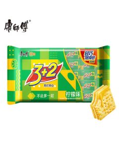 Master Kong 3+2 Soda Sandwich Cracker Cake Lemon Flavor 500g Snack for Breakfast, Afternoon Tea or Mid-Autumn Festival Gift