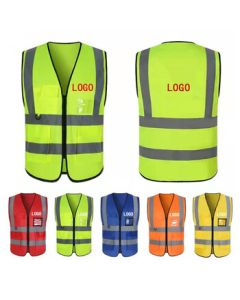 VESTBRE Reflective Vest - Red, Fluorescent Green, Orange, Yellow, Bright Blue (Random Delivery if LOGO Not Specified) - Minimum Order 10 Pieces