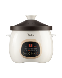 Midea Electric Stew Pot, Ceramic Slow Cooker, Double-Boiled Soup Pot, 3L Multi-Functional Electric Cooking Pot with Purple Clay Inner Pot (Model: DG30E203)