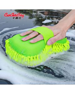 CarSetCity Large Chenille Car Wash Sponge Car Cleaning Tool Automotive Accessories Green