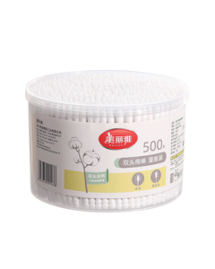Meliya Pointed Spiral Double-Ended Cotton Swabs, 500-Piece Box, Makeup, Disinfection, Ear Cleaning, Multi-Purpose Cotton Buds