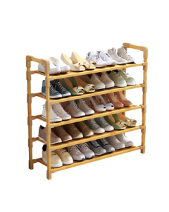 Anerya Simple Bamboo Shoe Rack, Multi-Layer Entryway Shoe Shelf, Dorm Wooden Dustproof Shoe Cabinet Storage Stand, 5-Tier 80cm