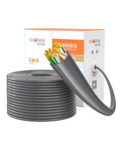Akihabara (CHOSEAL) Original CAT6 Ethernet Cable [Engineering Edition 0.57±0.02mm] - CAT6 Pure Copper Core Unshielded Gigabit Network Cable Gray 305m QS2619AT305