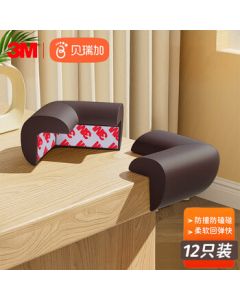 Babyprints Corner Guards for Baby Proofing, 12-Pack with 3M Adhesive, Brown