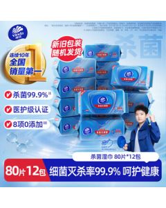 Vinda Disinfecting Wipes 80 Sheets * 12 Packs, 99.9% Germ-Killing, Thickened & Upgraded Large Pack Sanitary Wet Wipes