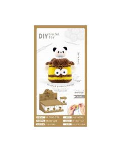 Crochet ornament Bee Panda solar-powered bobblehead