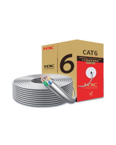 H3C Cat6 Gigabit Ethernet Cable, 0.51 Oxygen-Free Copper Box Wire, Unshielded Pure Copper Twisted Pair, 305m Gray for Home Networking, Security, and POE Surveillance