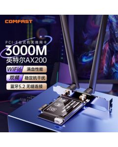COMFAST AX200 Intel Gaming 3000M Dual-Band 5G Desktop PCI-E Wireless WiFi 6 Card with Bluetooth 5.2 PC WiFi Receiver