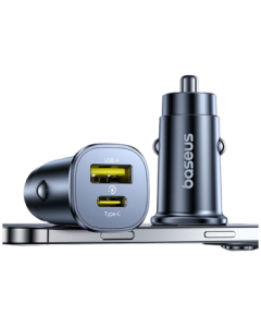 Baseus [Best Seller] Car Charger Super Fast Charger Cigarette Lighter Adapter Dual Port for iPhone 16/17 Huawei Xiaomi 17