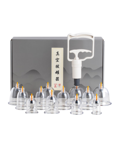 Hua Tuo Vacuum Cupping Set, 12-Cup Home Use Thickened Anti-Explosion Cupping Therapy Kit with Air Pump, Mid-Autumn Festival Gift