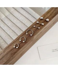 Double Ball Earrings 0.8mm Pin 4mm