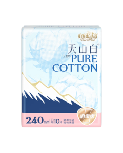 Taotao Yangmian Tianshan White Pure Cotton Disposable Sanitary Napkins, 10 Pads, JD Self-Operated