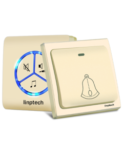 Linbell Doorbell, Wireless Home Self-Powered No Battery Required, Long-Range Waterproof Elderly Caller, Champagne Gold (One-to-One)