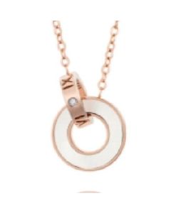 Titanium steel double-ring white shell sleeve chain