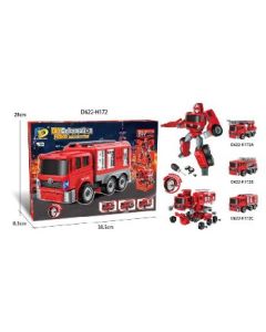 Transformable fire truck, assembling toys