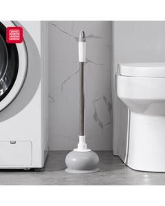 foojo Toilet Plunger, Drain Clog Remover, Toilet Unclogging Tool, Grey