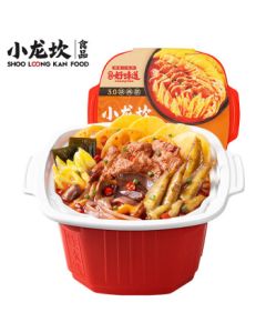 Xiao Long Kan Self-Heating Hot Pot Convenient Meal - Beef & Chicken Wings 418g Lazy One-Pot Instant Meal Midnight Snack Spicy Hot Pot with Beef Oil & Mao Cai