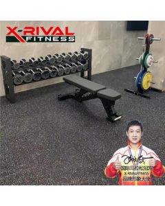 X-RIVALFITNESS Gym Floor Mat Soundproof Shock-Absorbing Pad Anti-Slip Rubber Exercise Mat 50*50*2CM