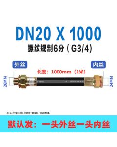 VRK Explosion-Proof Flexible Connector BNG Explosion-Proof Hose Flexible Conduit Explosion-Proof Wiring Conduit Flexible Tube Wear-Resistant Pressure-Resistant Explosion-Proof Tube 6-Part DN20*1000mm Internal and External Thread