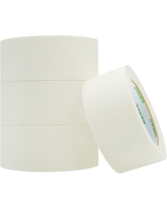 Caihong 50mm*50m 4 Rolls Masking Tape, Low Tack Painters Tape, Decoration Protection Adhesive Tape for Painting, Sealing, Artwork, and Color Separation