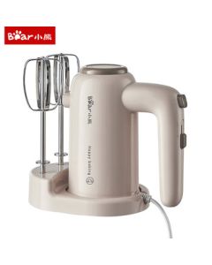 Bear Electric Hand Mixer, Mini Cake Mixer, Handheld Automatic Home Cream Whisk with Storage Base and Mixing Rods DDQ-D01U1