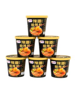Yudao Food Black Gold Spicy Sweet Potato Noodles 135g*6 Cups/Box Chongqing Style Instant Vermicelli Snack No Cooking Required