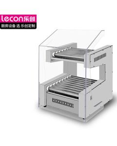 Lecon Commercial Sausage Grill Hot Dog Machine Automatic Countertop Sausage Roaster for Snack Shops 19-Tube 201 Heating Tubes (with Cover) LC-DK-KCJ19
