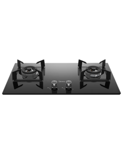 Midea 【20% Off for Replacement】Gas Stove Double Burner, 5.0KW High Power, Black Crystal Wide Panel, Built-in & Freestanding Dual Stove, Natural Gas Stove Q330