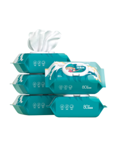 Dr. Mito Wet Wipes Surf Edition 80 Sheets * 5 Packs, Vitamin E Enriched Flushable Wet Toilet Paper, Intimate Cleansing Wipes, Septic-Safe