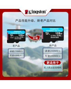 Kingston 128GB TF Card Upgraded Version - Ideal for Drones & Action Cameras [DJI Combo Exclusive]